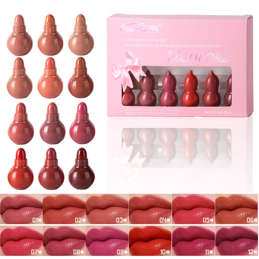 12pcs Lipstick Set - Waterproof Velvet Matte