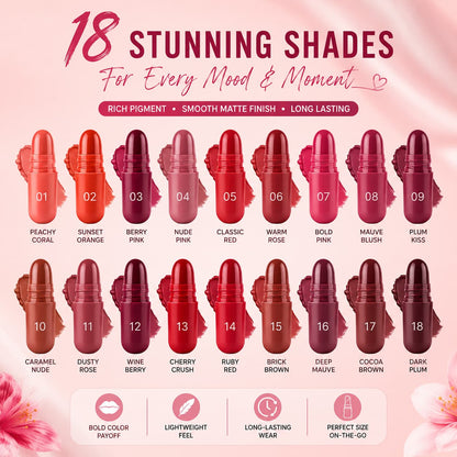 Mini Capsule Lipstick Pack (18 Pcs) – Smooth & Hydrating