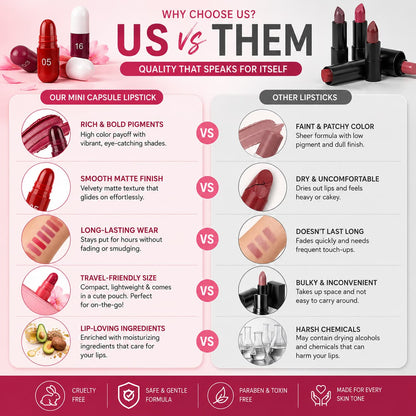 Mini Capsule Lipstick Pack (18 Pcs) – Smooth & Hydrating