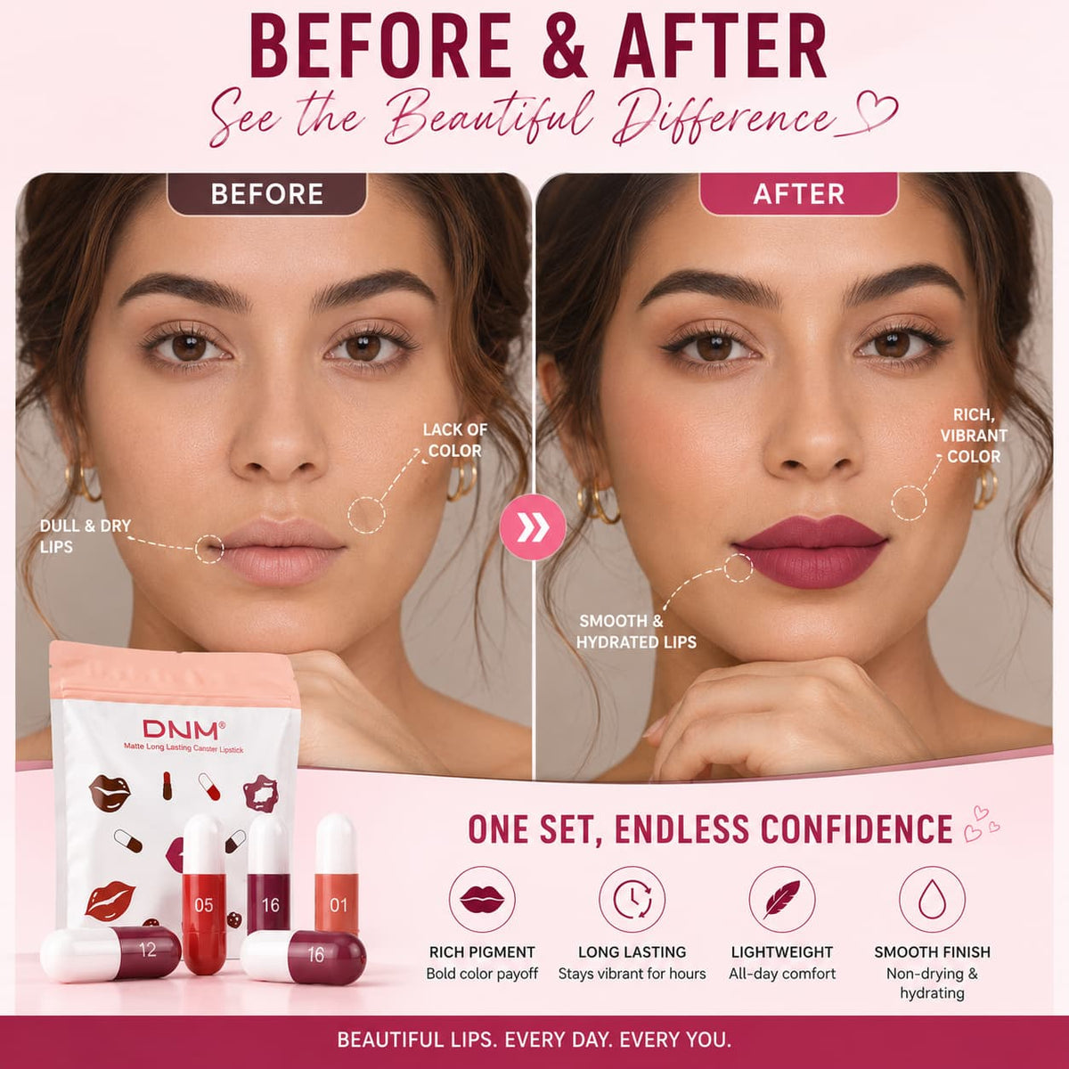 Mini Capsule Lipstick Pack (18 Pcs) – Smooth & Hydrating